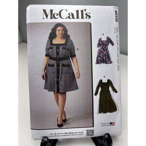 McCalls M8435 Sewing Pattern Womens Dresses Size 20W 22W 26W 28W Uncut 2023